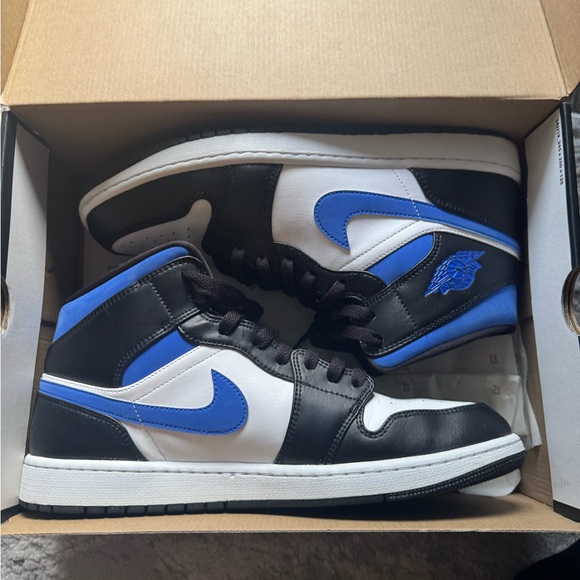 Nike Jordan 1 Mid Racer Blue-Black - Picture 1 of 9